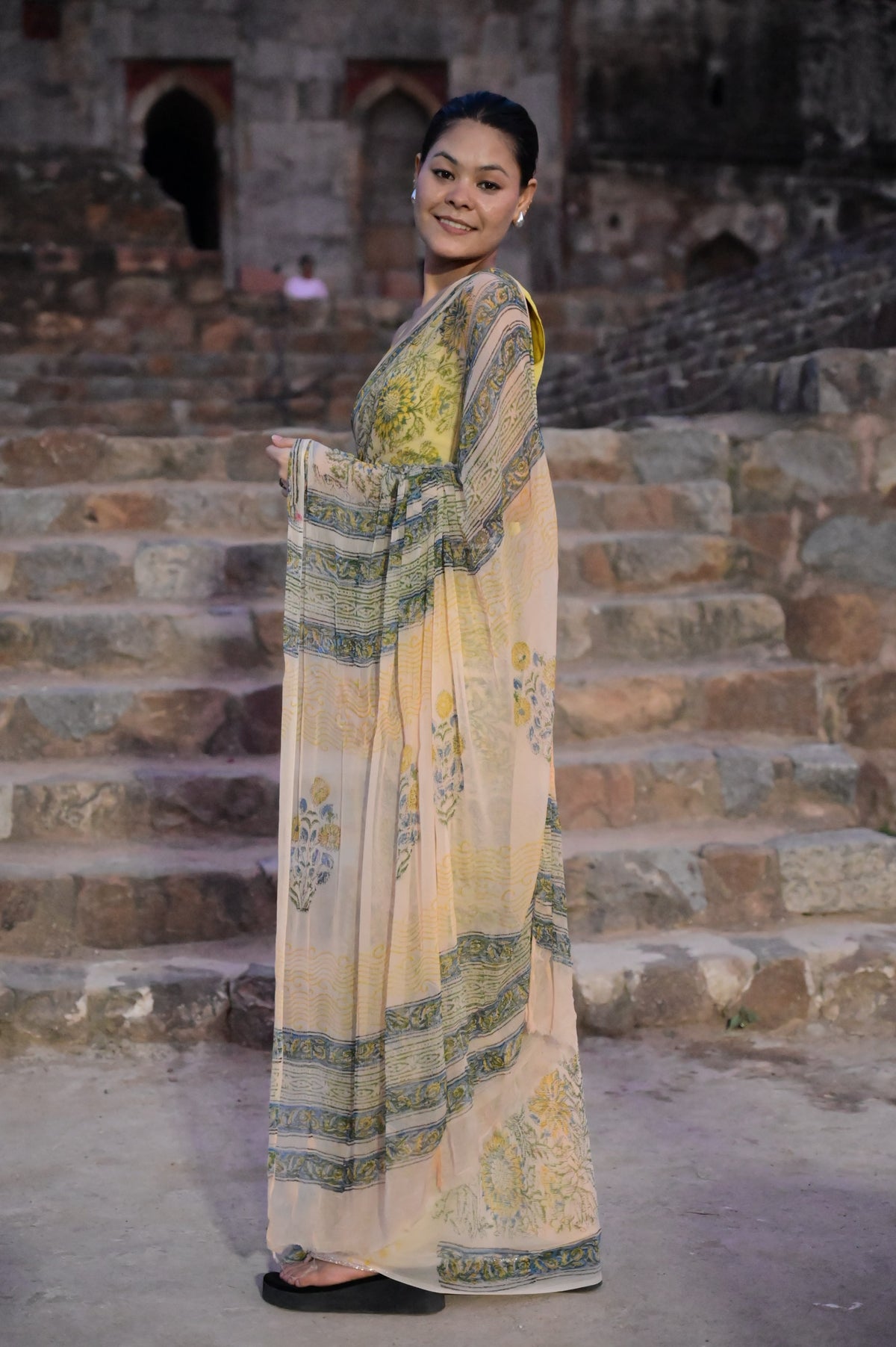 Pure Double Diamond Chiffon Saree